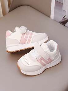 1 Pair Of 2025 Fashionable New Children's Sports Shoes, Suitable For All Seasons, Casual Shoes For Girls, Running Shoes Suitable For Daily Travel And Campus Activities, Baby Walking Shoes, Lightweight, Wear-Resistant, And Anti Slip Sneakers For Boys - Pink - View 2