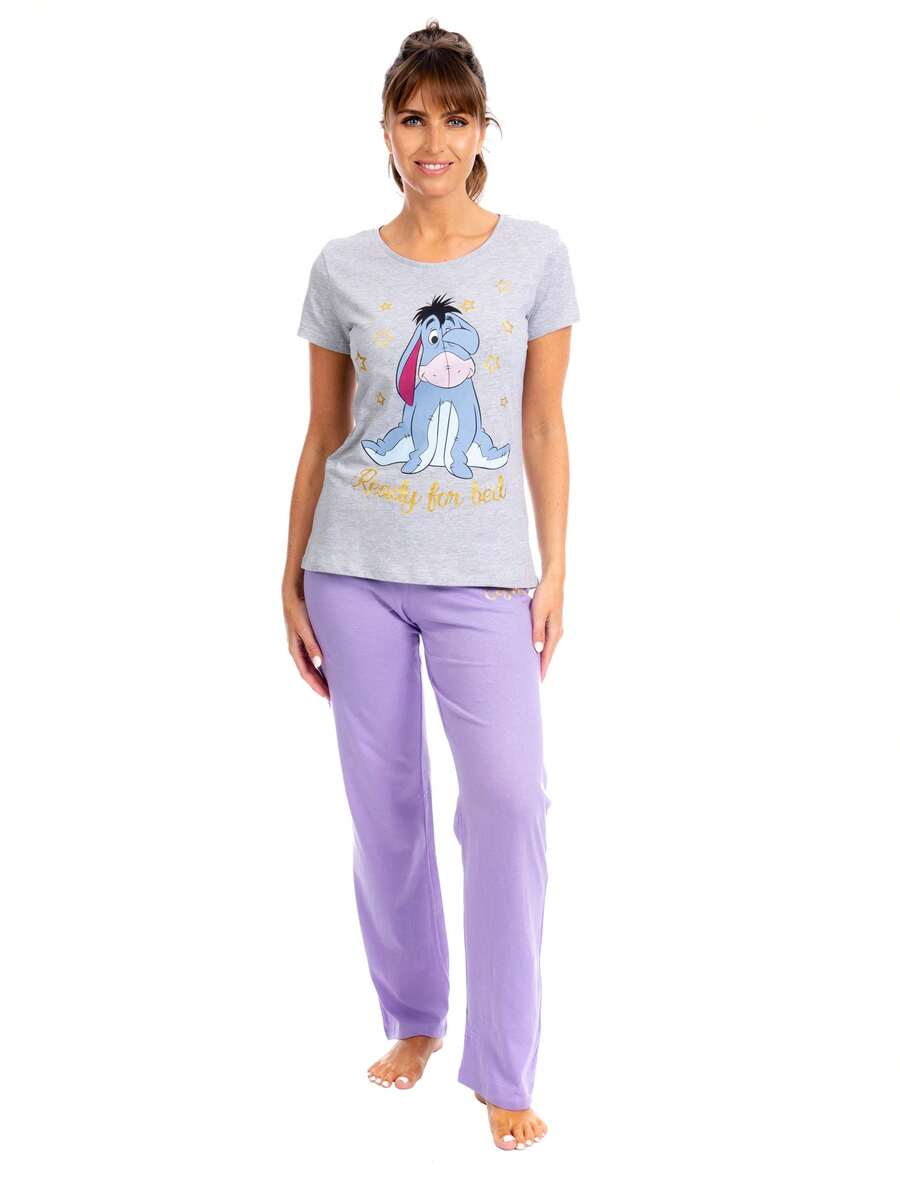 Disney Winnie The Pooh Pyjamas | Eeyore Womens' Pyjama Set | Ladies' Sleepwear - Purple - View 1