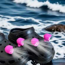 2/4/8Pcs Outdoor Camping Hole Shoe Headlight Adult Shoe Decoration Waterproof Shoe Light Three Lighting Effects - Rose Red - View 4