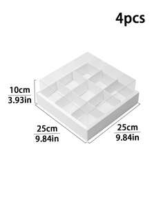 2pcs/4pcs 9-Grid/4-Grid/6-Grid Transparent Lid Dessert Boxes, White/Brown Baking Food Packaging Boxes Suitable For Mini Cupcakes, Chocolates, Birthday Party, Wedding, Holiday Sweets, Cookies, Candies, Small Snacks - Multicolor - View 16