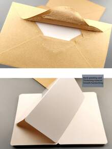 10 件复古牛皮纸自粘信封、手写空白贺卡、公司用文具返校 - 彩色 - 查看 6