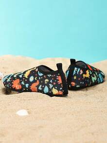 1 双户外沙滩防滑休闲透气卡通动物印花可爱女孩瑜伽/健身/舞蹈鞋 - 黑色 - 查看 5