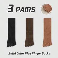 3 pares de calcetines de media caña de algodón de color liso, cómodos, con separador de dedos para mujeres, antibacterianos, resistentes al olor, que absorben la humedad, de estilo deportivo y de moda, adecuados para primavera/verano, otoño