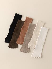 3 pares de calcetines de media caña de algodón de color liso, cómodos, con separador de dedos para mujeres, antibacterianos, resistentes al olor, que absorben la humedad, de estilo deportivo y de moda, adecuados para primavera/verano, otoño