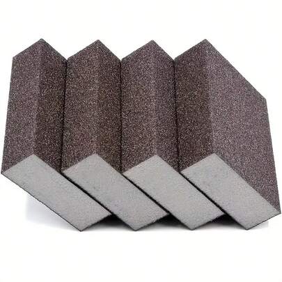 4pcs Rhinestone Sanding Block Set - From Coarse To Extra Fine Grits, Wet/Dry Dual Use, Washable & Reusable, For Woodworking, Furniture Polishing, Metal Rust Removal - High Density Corundum Sponge Pads, Woodwork Tools