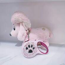 Laisse rétractable pour chien mignonne avec paillettes en diamant de 5 mètres