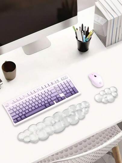 Gel Cloud Mouse Wrist Rest, Lovely Cold And Comfortable Wrist Rest And Arm Rest For Mouse Rest And Typing To Relieve Pain, Suitable For Office/Computer/Notebook Computer/Game Mouse Pad (Transparent White)