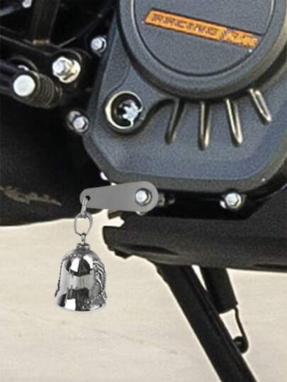 1pc Vintage Motorcycle Bell Pendant - Zinc Alloy Chrome Plated - Clear Crisp Ringing Sound, Biker Lucky Charm Necklace, Ideal Accessory For Motorcycle Enthusiasts, Electroplated For Durable Lustrous Finish, Crisp Bell Serves As Riding Safety Reminder, Can Be Used As Necklace Or Keychain Charm To Enhance Personal Style, Wishing You Good Luck On Your Rides