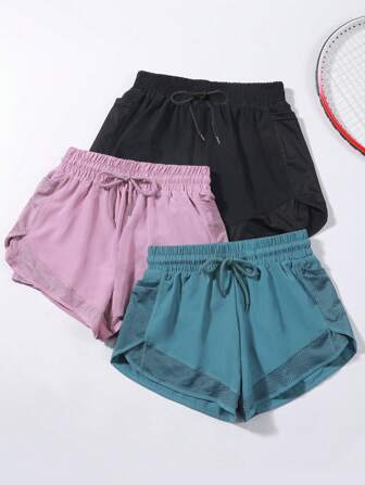 3pcs Women Tennis Shorts, Comfortable Pocket Design, Suitable For Female, Fit For Running, Tennis And Other Sports