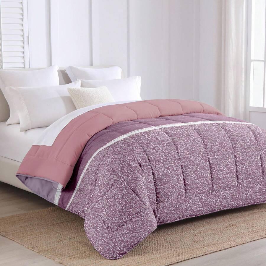 Edredón Estampado con Relleno de Fibra, Edredón Cama Individual, Tejido Suava y 100% Poliéster - Coral de Matera - Ver 1