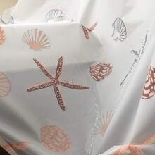 1 pièce Rideau de douche étanche en forme d'étoile de mer avec crochets, accessoire de salle de bain en PEVA plastique, décoration de salle de bain, décoration d'automne, accessoires de salle de bain, rentrée scolaire