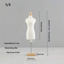 1pc Mini Sewing Human Form Mannequin With Square Base, Clothing Display Teaching Props