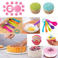 Cake Decorating Kit For Beginners Includes Video Course, EBook+ Baking Supplies - Cake Turntable, Pastry Piping Bag, Piping Icing Tips For Beginners - 粉色 - 查看 7