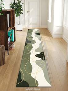1 Piece Green Carpet, Modern Minimalist Geometric Style, Hall Carpet, Rectangle Crystal Velvet Carpet, 1000g/M², Anti-Slip Washable, Decorative For Home, Living Room, Kitchen, Dining Room, Office, All Season - Green - View 12