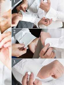 2pcs Custom Name Cufflinks, Personalised Groomsmen Cufflinks, Wedding Cufflinks, Stainless Steel Cufflinks, Birthday Anniversary Gift For Men - Multicolor - View 10