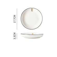 1 pieza Juego de platos blancos, plato de ensalada, plato de bistec. Plato de cerámica portátil y duradero, esencial para picnic al aire libre, elaborado para una vida saludable, ligero y adecuado para la vida moderna