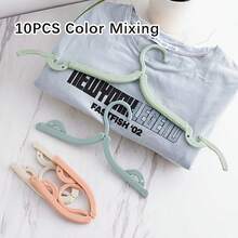 10-Piece Fold-Out Hanger, Designed For Travel, Lightweight And Easy To Carry, Keeps Clothes As Straight As New. Good Things To Get Around! 10 Foldable Hangers That Fold And Store For Your Journey - Multicolor - View 3