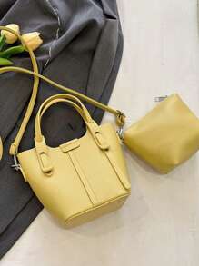 Yellow Tote Bag, Bucket Bag For Women