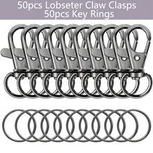 20/30/40/50/60/80/100 Pcs Rotary Hooks With Key Rings, High Quality Metal Swivel Lobster Claw Clips, Key Chains, Jewelry DIY Craft (32mm) - One Size - View 32