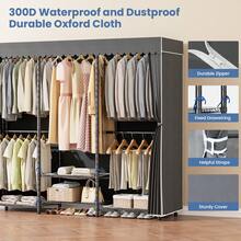 Closet Organizer Metal Garment Rack Portable Clothes Hanger Freestanding Closet Wardrobe 77"Wx 18"D X 77"H - Black - View 2