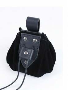 1 件黑色/棕色中世纪文艺复兴腰带袋抽绳腰包维京便携式腰包中世纪便携式零钱包角色扮演道具万圣节 - A - 查看 7