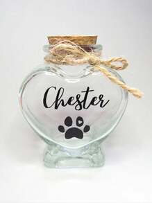 1 pièce Bocal commémoratif personnalisé avec les poils d'animal de compagnie, bouteille en forme de cœur commémorant un animal de compagnie chien ou chat. Urne commémorative personnalisée. Urne commémorative multifonctionnelle pour cheveux d'animal de compagnie, pour anniversaire, remise de diplôme, pour elle, petit-ami, papa, petite-amie, maman, famille, amis, salle de thé, maison, jardin, bureau, anniversaires, Saint-Valentin, Fête des mères, anniversaires, Fête des pères, remise de diplôme, mariages, pendaison de crémaillère, rafraîchissement de la maison