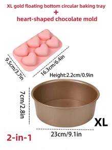 1pc Non-Stick Round Cake Baking Mold, Gold Color Springform Pan, Carbon Steel Bottom Removable Chiffon Cake Mold, Multi-Size Cake Baking Tray, Modern Oven Baking Tool, Heat Resistant Easy Clean