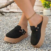 Women's Comfort Platform Slip-On Mules With Soft Padded Footbed, Closed Toe, Thick Sole, Spring/Summer 2025 New Arrival