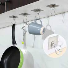 5/10 Pieces Large Size Waterproof Wall Hooks, Anti-Oil And Anti-Rust Wall Hooks, Suitable For Bathroom And Kitchen - For Towels, Bathroom, Living Room, Bedroom, Wall Hanging, Kitchen Utensils, Bags, Hotel Bathroom Clothes Hooks, Sticky Towel Hooks, Sticky Coat Hooks, Sticky Hooks, Heavy Hooks, Sticky Kitchen Hooks, Sticky Bathroom Hooks, Sticky Bathtub Hooks, Sticky Wall Hooks, Sticky Home Hooks, Sticky Key Hooks, Multi-Purpose Hooks, Home Bathroom Decor Bathroom Organizer Summer Back To School