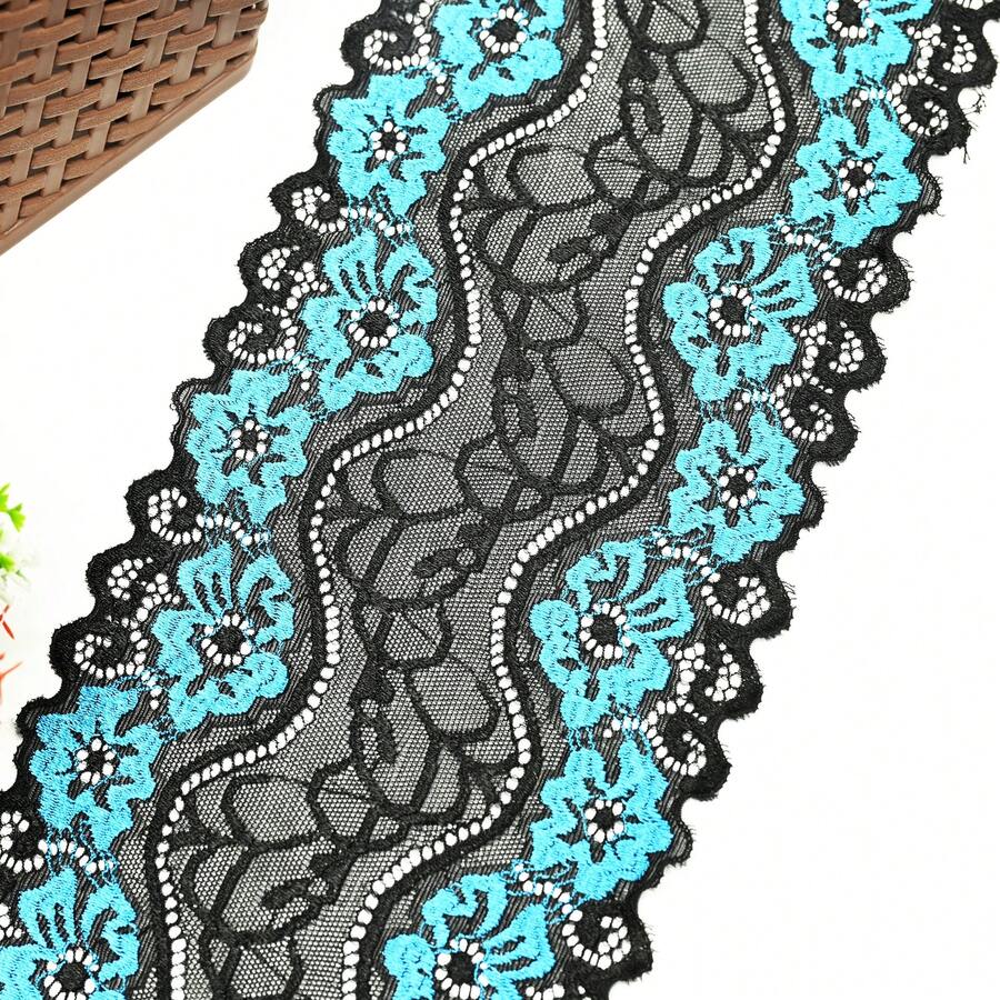 2451 "Lace In 7 Colors: Diversity And Quality For All Your Projects" - Turquoise - View 1