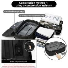 Somago Vacpack Backpack, One-Click Automatic Compression, 60L Expandable Backpack With TSA Lock, Laptop Backpack Fit For 17 Inch Laptop, Anti Theft Travel Vacuum Backpack Water Resistant Space Saver Backpack, Black - 黑色 - 查看 4