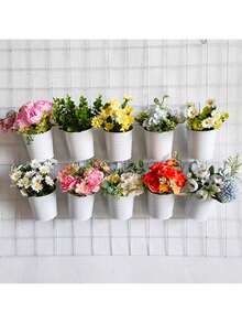 1/5/10pcs Metal Bucket Flower Pots - Pastoral Balcony Wall Hanging Planters With Handles, Garden Decoration Supplies, Ideal For Indoor And Outdoor Use. - Multicolor - View 8
