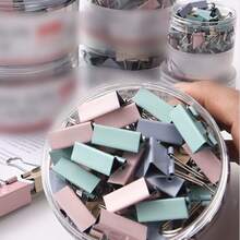 Clips para carpetas, pinzas de papel surtido en 6 tamaños: Extra grande, Grande, Mediano, Pequeño, Extra pequeño y Micro, paquete de 100 unidades (Negro), para satisfacer sus diferentes necesidades de uso - Multicolor - Ver 5