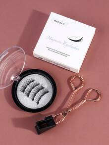 MAGEFY 2 Pairs CC Curl Magnetic Eyelash Kit With 5 Pcs Eyelash Curler+ Magnetic Clips ,1 Boxes Magnetic False Eyelashes+1 Boxes Magnetic Half Eye False Eyelashes,Glue-Free Natural Looking Reusable False Eyelashes - 自然纖長款 - 查看 11