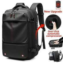 Somago Vacpack Backpack, One-Click Automatic Compression, 60L Expandable Backpack With TSA Lock, Laptop Backpack Fit For 17 Inch Laptop, Anti Theft Travel Vacuum Backpack Water Resistant Space Saver Backpack, Black - 黑色 - 查看 12