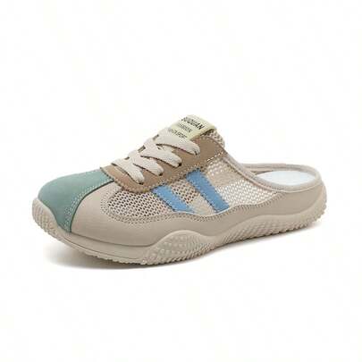 女士新款头带拖鞋，2025春夏秋季网眼透气休闲鞋，防滑轻便舒适一脚蹬，尺码偏大一码