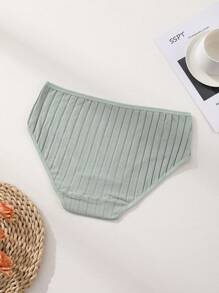 5 PCS Plus Size Women's Ribbed Cotton Panties Sexy Mid Waist Briefs Tummy Control &Butt Lifter Stretch Comfortable And Breathable Sports Underwear