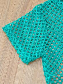 3 قطع طقم بنات مراهقات يتكون من ملابس علوية كامي مطبوع عليه حرف بروكلين + ملابس علوية شبكية + شورت، طقم موضة صيفية للخارج، مناسب للاستخدام الخارجي والهدايا الصيفية