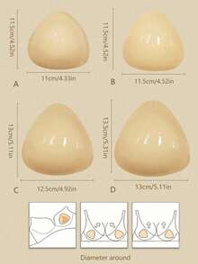 زوج من وسادات الصدر اللاصقة ذات الوجهين المعزولة القابلة لإعادة الاستخدام والمقاومة للماء للسباحة، وسادات الصدر الشفافة للحمالات الصدرية و البكيني المسمكة