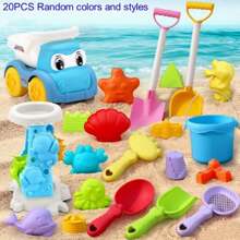 Juego de juguetes de playa para niños, juego de cavar arena y agua, balde de playa, pala, herramienta para jugar con arena de playa, colores y estilos aleatorios