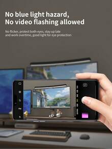 Adjustable Curved Monitor Lamp, Computer Desk Lamp, LED Screen Light Bar With Touch Control, Office Eye-Caring Screen Light - Black Curved Surface-39.8CM - View 8