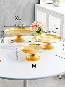 1pc Vintage Stainless Steel Cake Stand - Gold Stainless Steel Plate - View 11