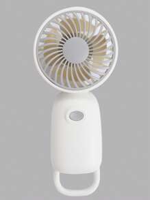 1 pieza Mini ventilador portátil a batería para volver al colegio, funciona con 2 pilas AAA (no incluidas), viene con cordón