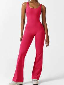 Yefecy 女式连体运动连体裤露背收腹短袖连体裤 Lizvette V 背紧身瑜伽连体衣塑身连体裤