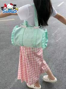 Sanrio 1pc Sanrio Hello Kitty Large Capacity Travel Bag, Mint Green Women Shoulder Bag, Handbag, Zipper Closure, Ideal Gift For Daily Commute, Short Trip, Outdoor, Street Photography, Christmas