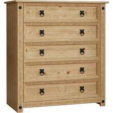 Designs Corona, Chest Of Drawers, 5 Drawer, Solid, Pine Wood - 1 - View 1