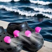 2/4/8Pcs Outdoor Camping Hole Shoe Headlight Adult Shoe Decoration Waterproof Shoe Light Three Lighting Effects - Rose Red - View 6