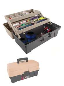 Caja Vanity Para Pesca y Multiusos De Plástico 14 Pul Beige/cafe