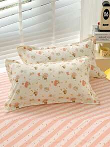 1pc/2pcs/3pcs/4pcs/Multiple Set Optional Soft & Skin-Friendly Printed Pillowcase For Student Dormitory Bunk Beds, Can Be Used All Seasons, Suitable For Nursery, Kindergarten, Baby Room, Children Room, Nap Time, Babysitter Home - Rainbow Monkey - View 1