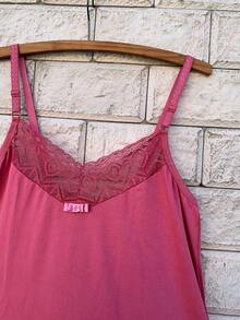 Plus Size Classic Comfort Nightgown With Reinforced Adjustable Straps Silky Fabric - Promotion Large Women's Nightgown - 藕粉色 - 查看 6